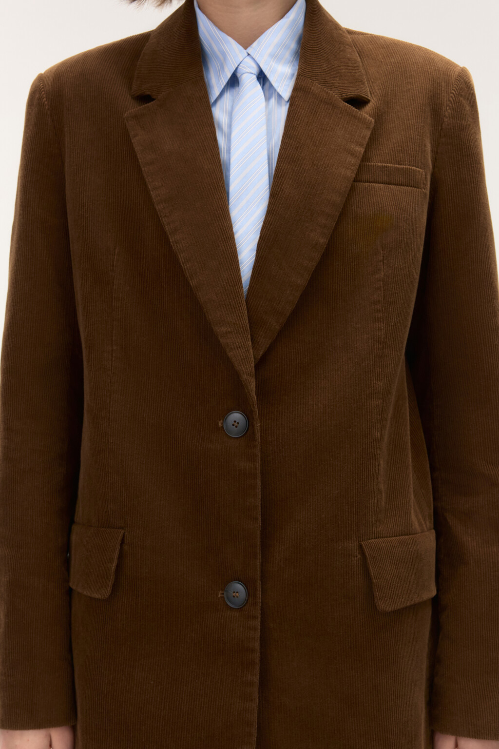 Пиджак однобортный из вельвета - цвет коричневый - 7