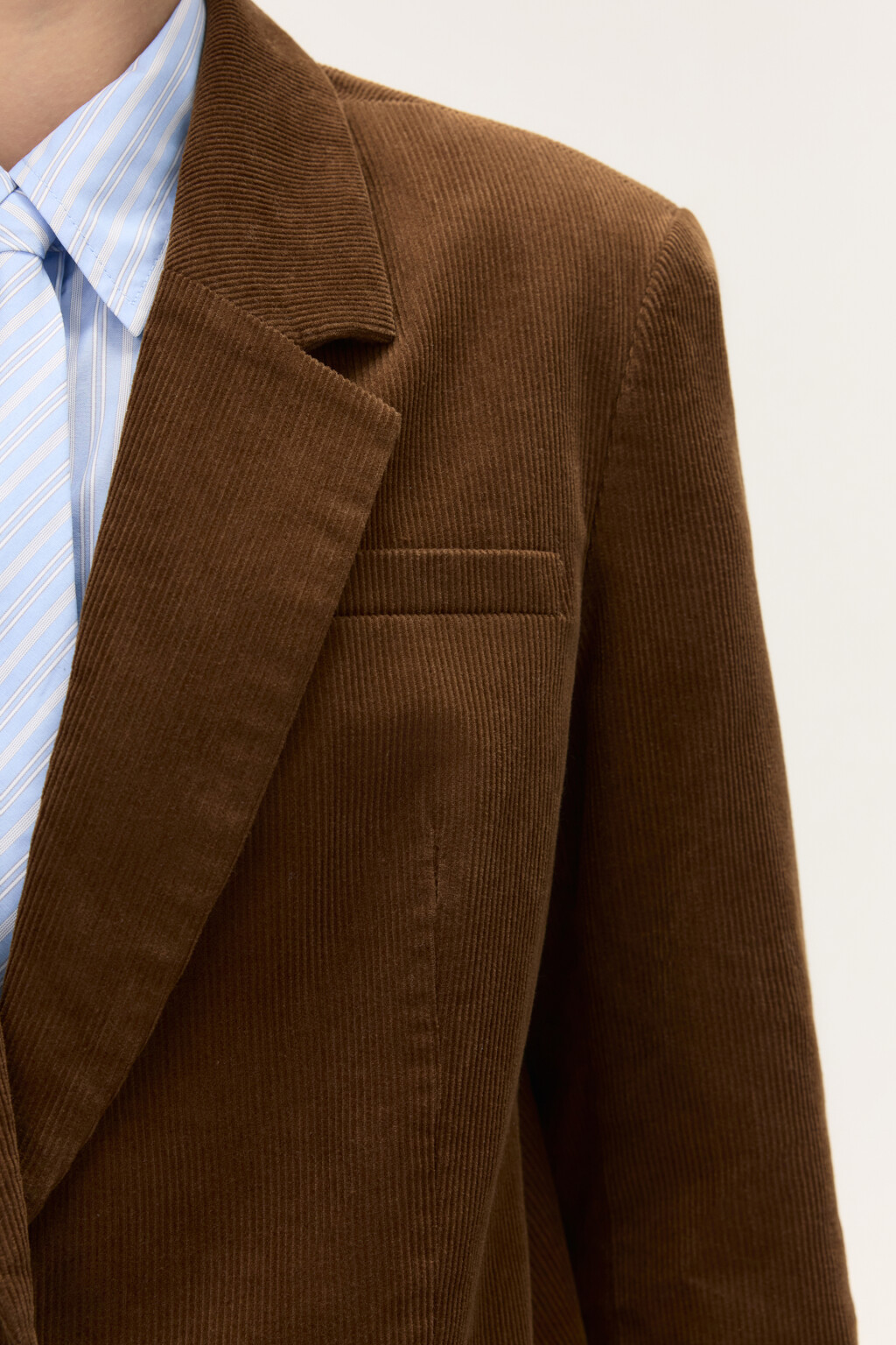 Пиджак однобортный из вельвета - цвет коричневый - 8