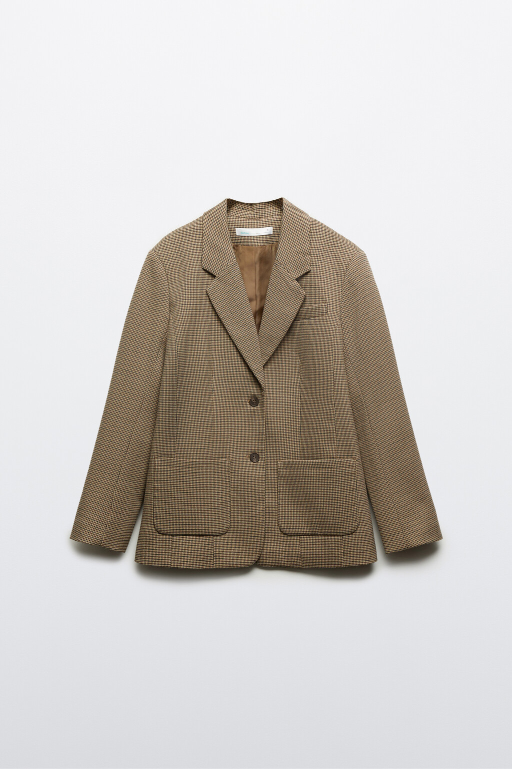 Пиджак в клетку с накладными карманами - цвет бежевый - 11