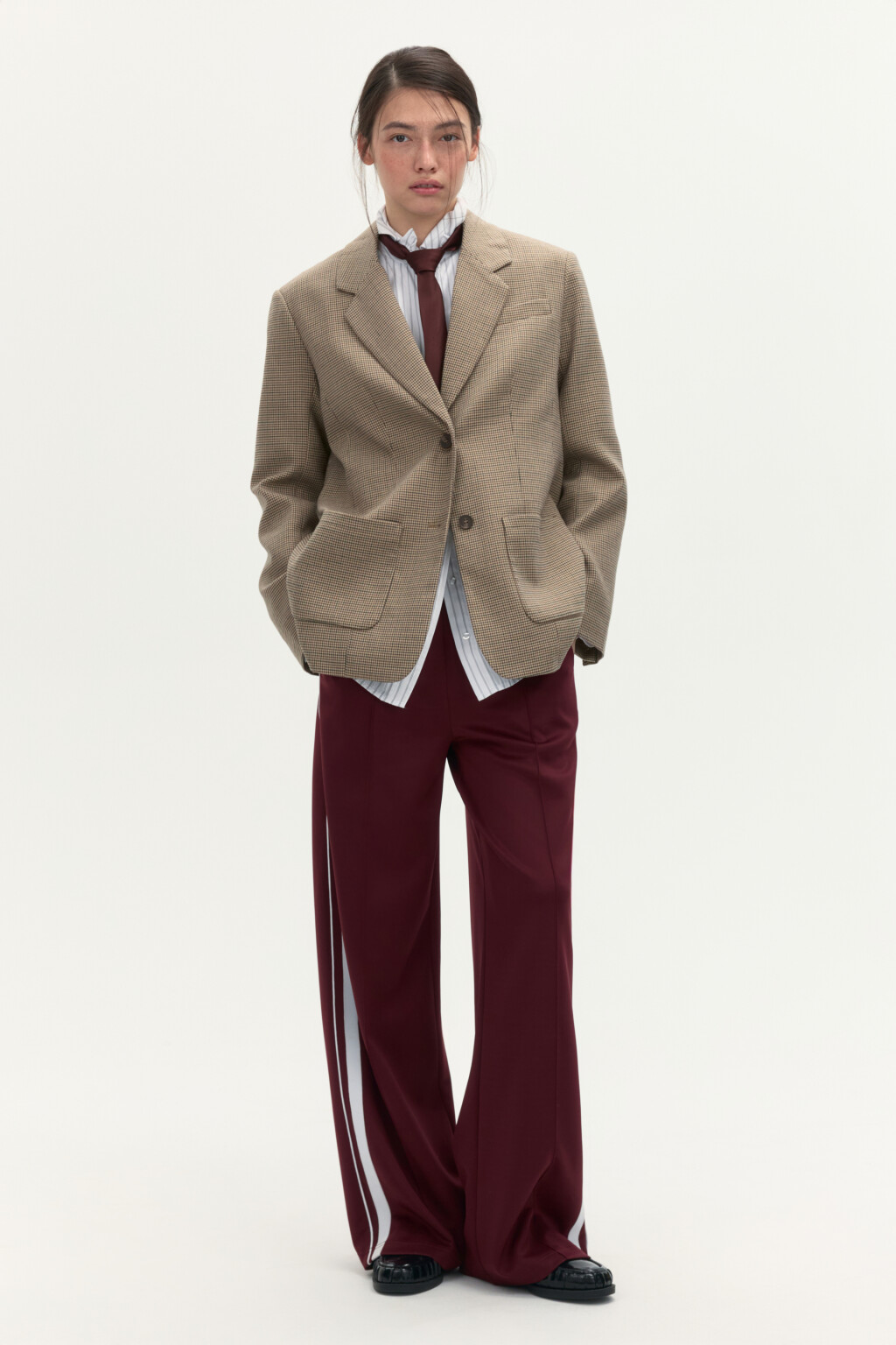 Пиджак в клетку с накладными карманами - цвет бежевый - 6