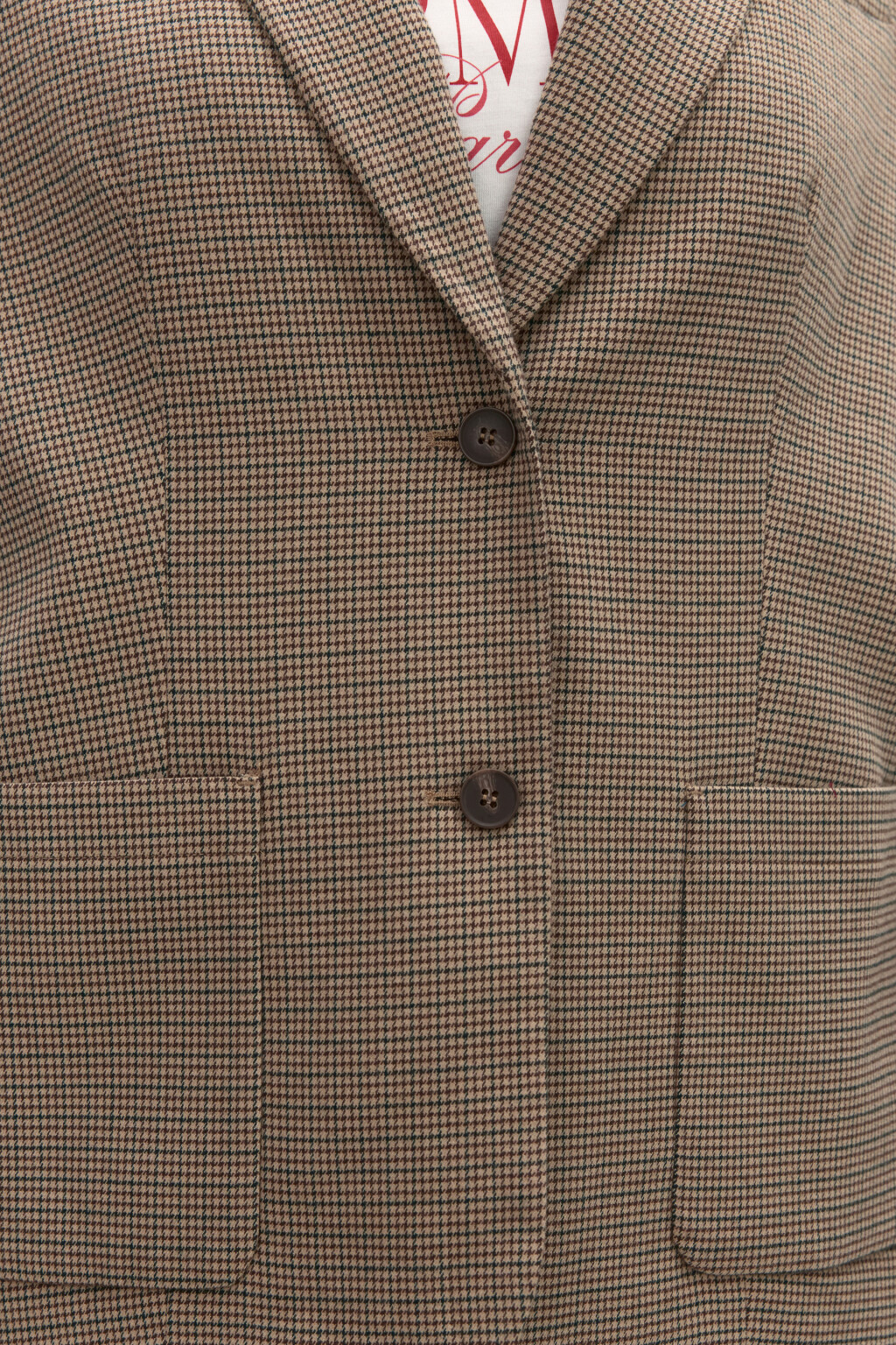 Пиджак в клетку с накладными карманами - цвет бежевый - 5