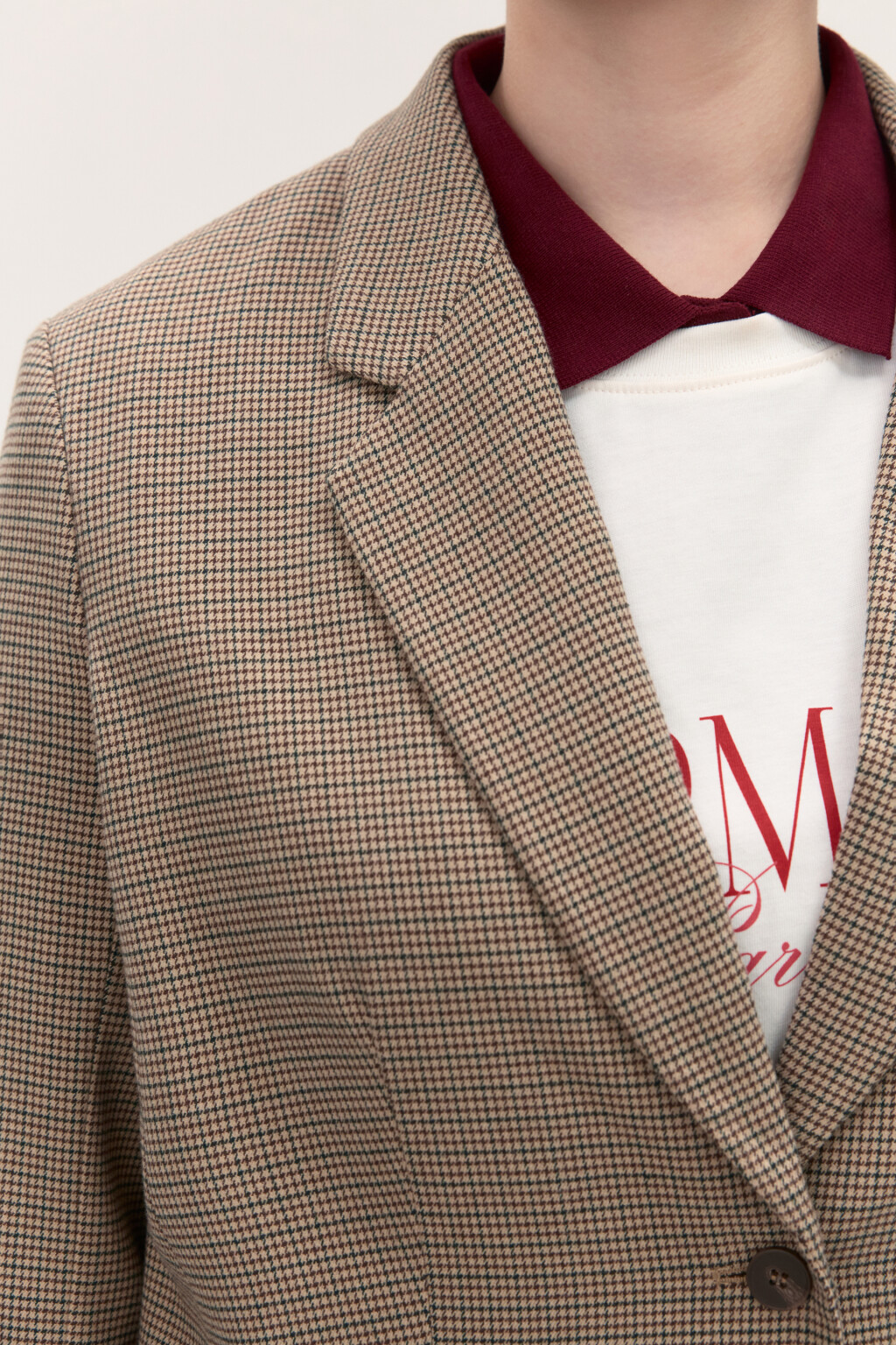 Пиджак в клетку с накладными карманами - цвет бежевый - 6