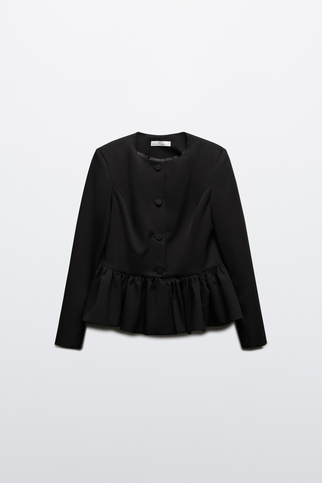 Жакет приталенный с баской - цвет черный - 10