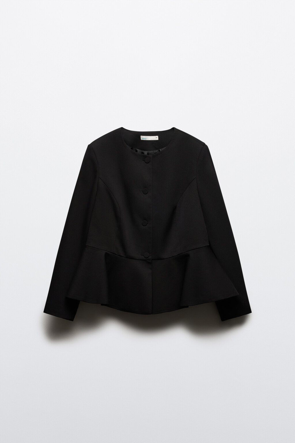 Жакет приталенный с баской - цвет черный - 10