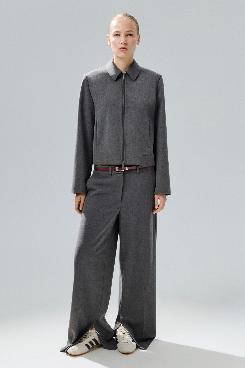 Жакет-бомбер на молнии - цвет серый - 6