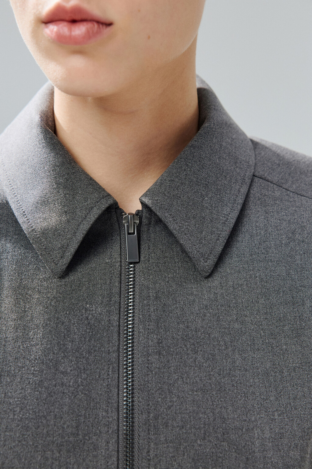 Жакет-бомбер на молнии - цвет серый - 7