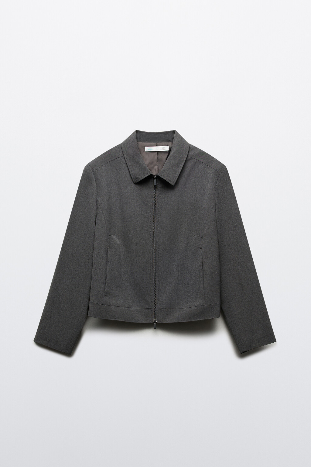 Жакет-бомбер на молнии - цвет серый - 8