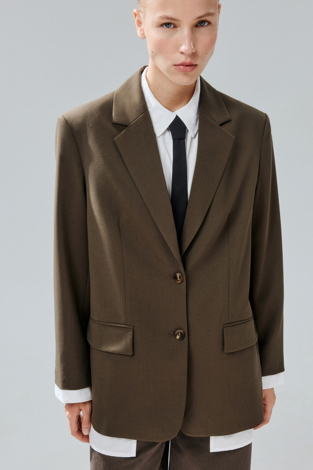 Пиджак с имитацией второго слоя - цвет зеленый - 1