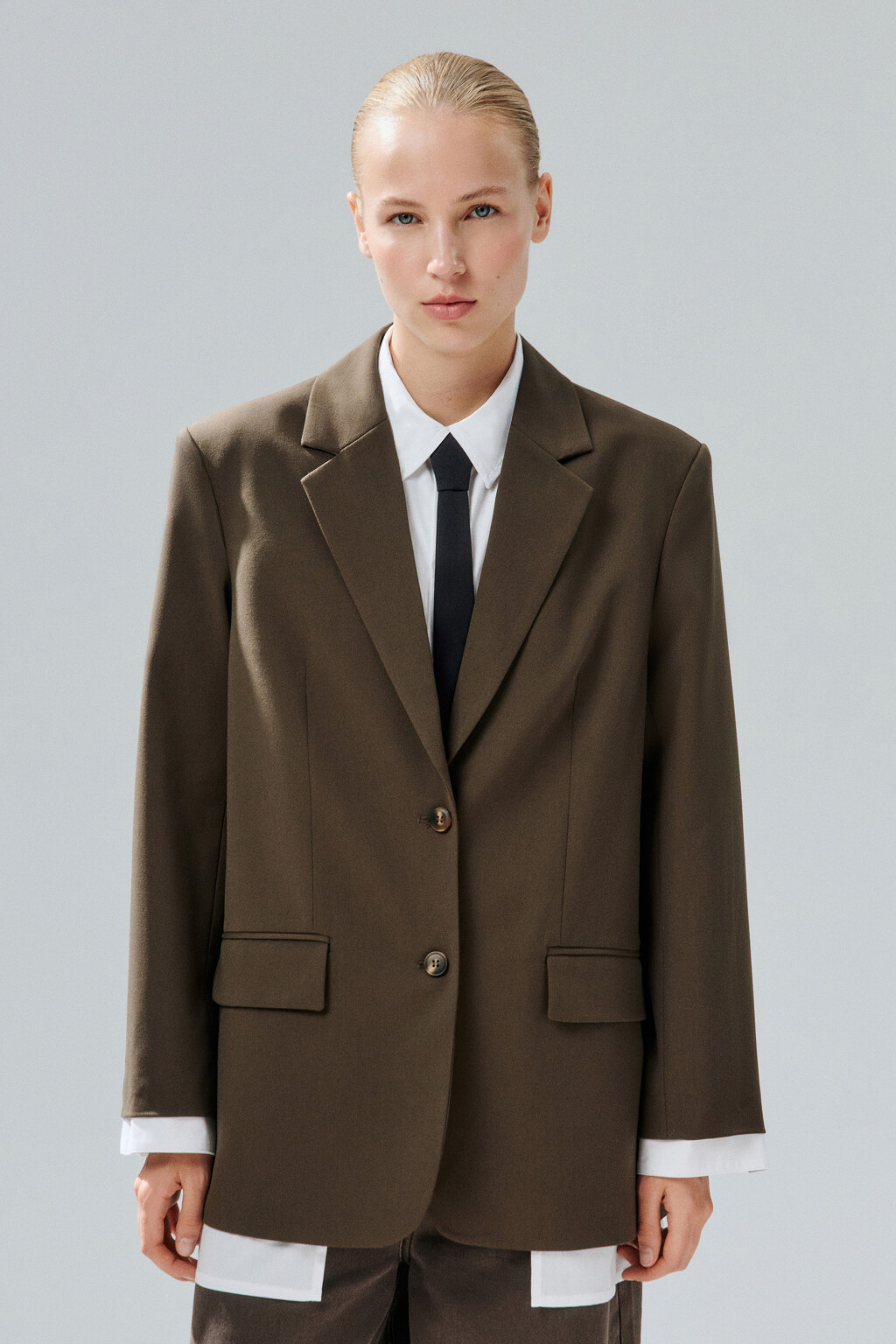 Пиджак с имитацией второго слоя - цвет зеленый - 4