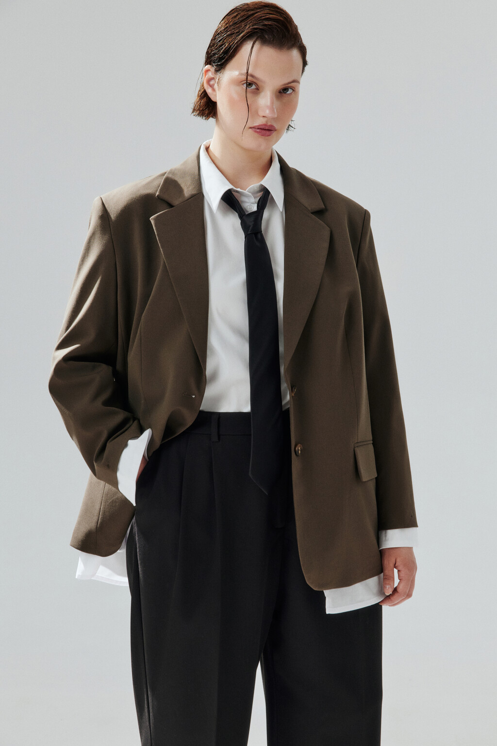 Пиджак с имитацией второго слоя - цвет зеленый - 1