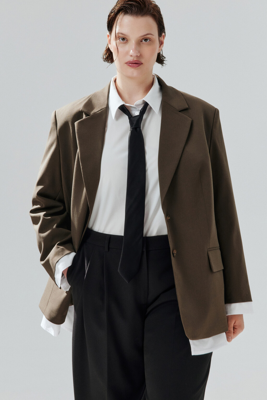 Пиджак с имитацией второго слоя - цвет зеленый - 2