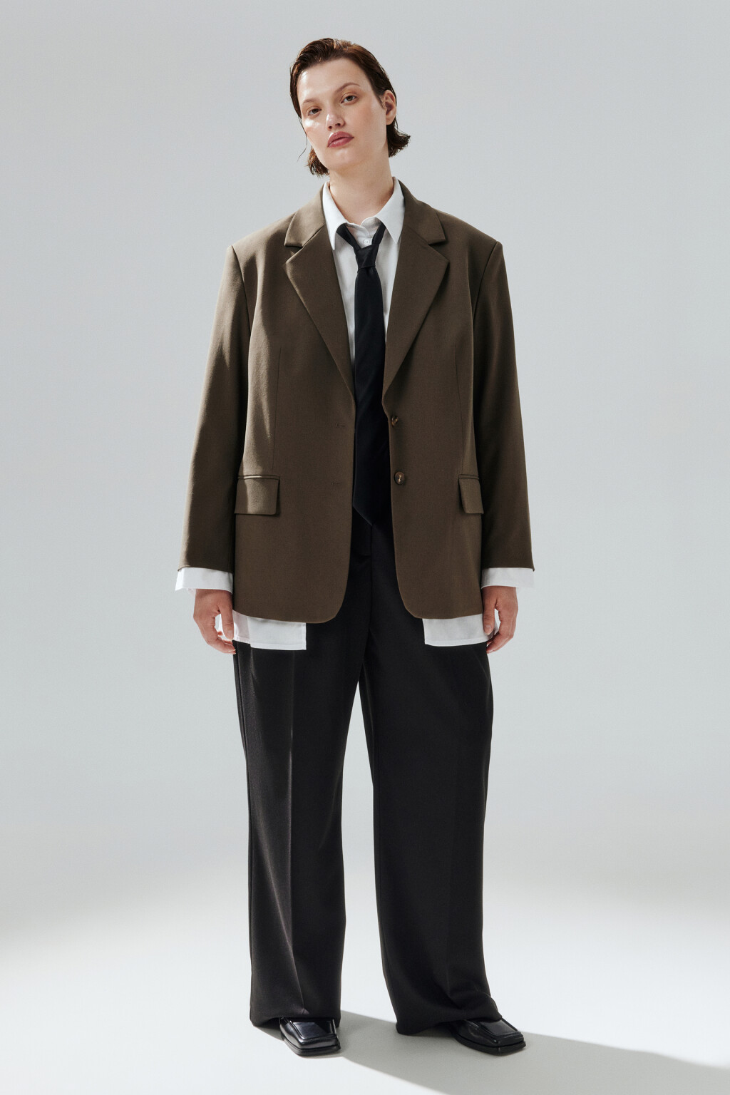 Пиджак с имитацией второго слоя - цвет зеленый - 4