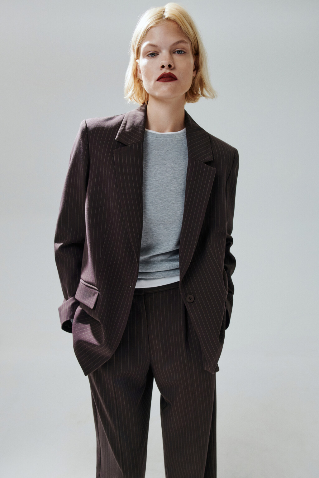 Пиджак классический однобортный - цвет коричневый - 4