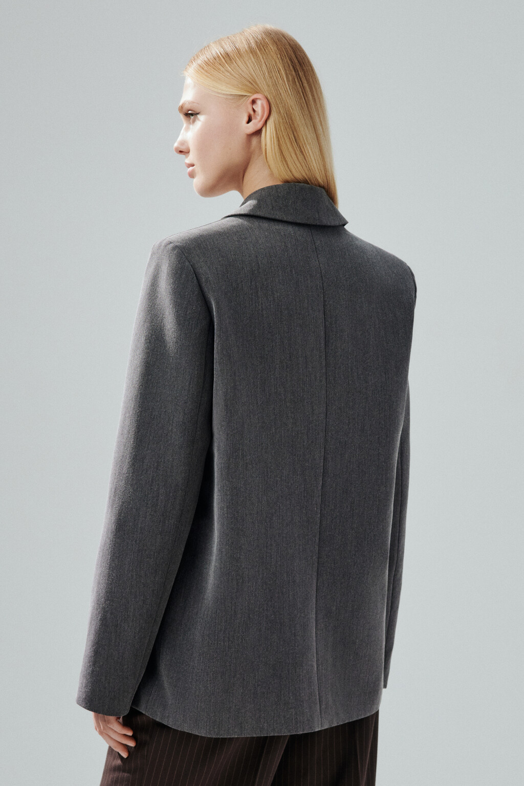 Пиджак классический однобортный - цвет серый - 4