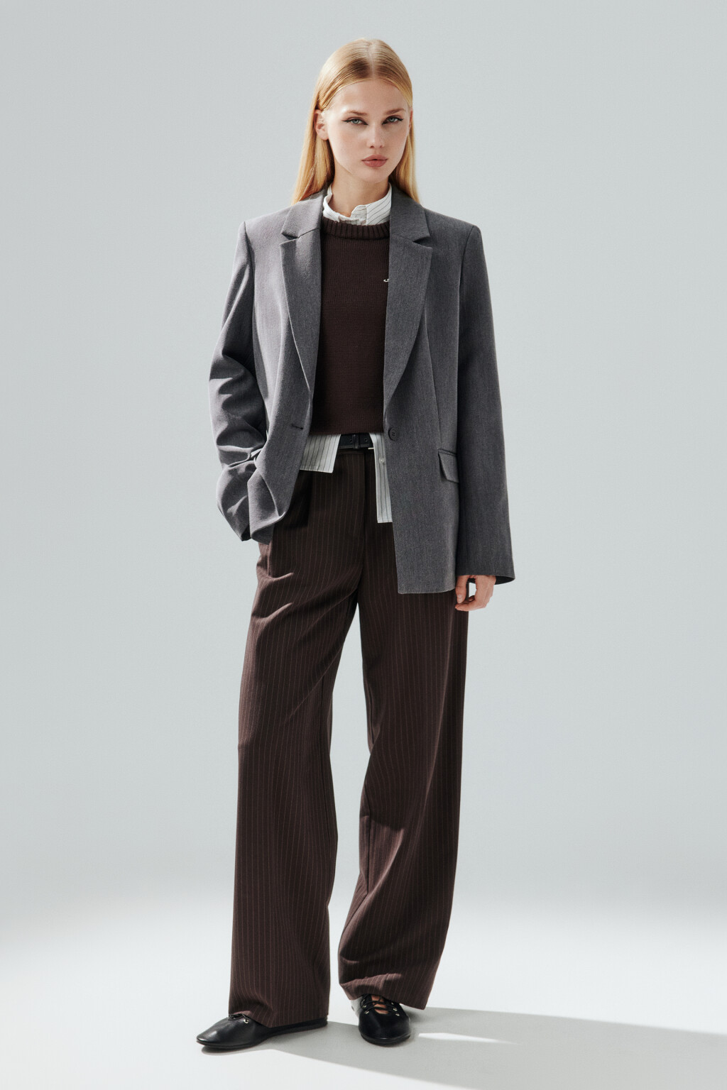 Пиджак классический однобортный - цвет серый - 5