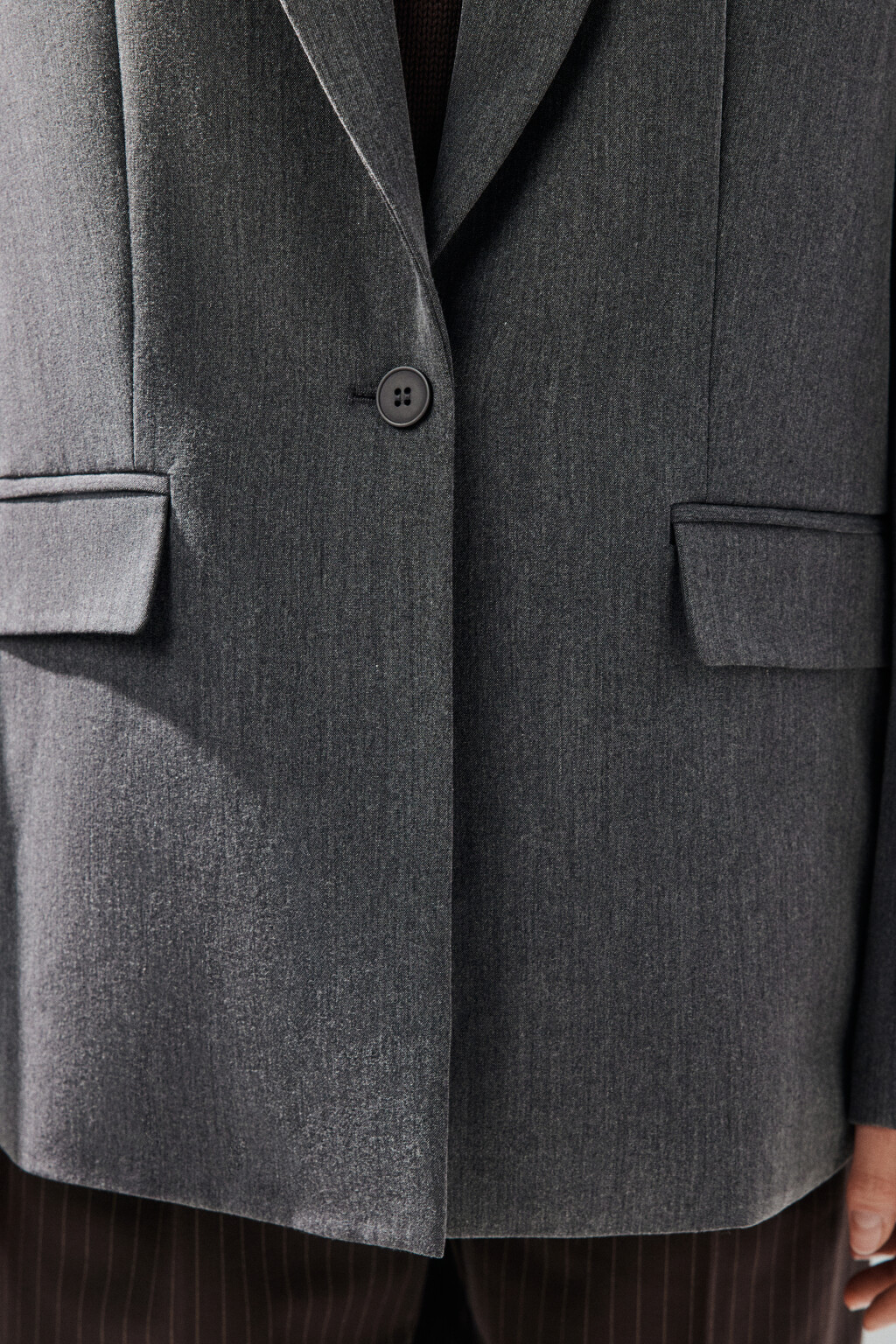 Пиджак классический однобортный - цвет серый - 6