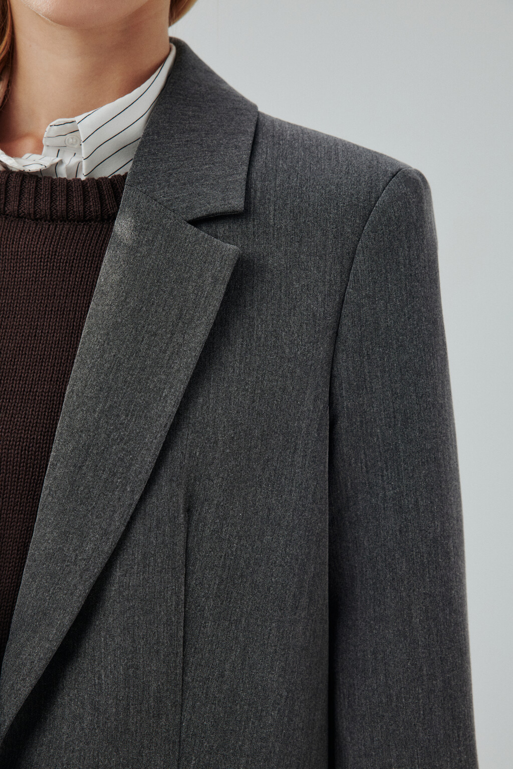 Пиджак классический однобортный - цвет серый - 7