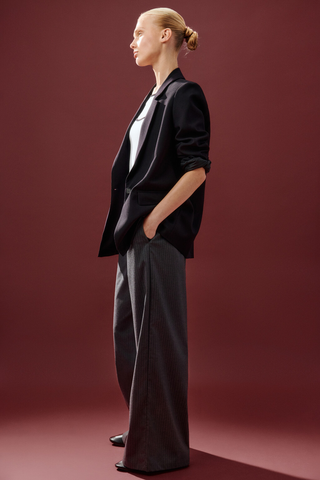 Пиджак классический однобортный - цвет черный - 3