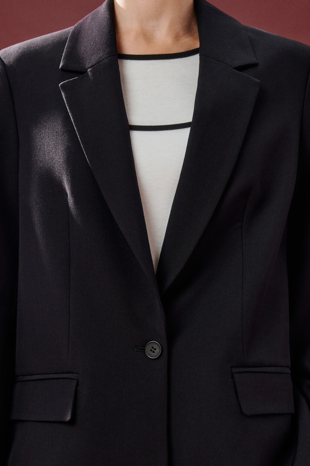 Пиджак классический однобортный - цвет черный - 7