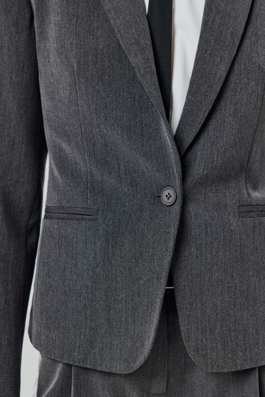 Пиджак короткий приталенный - цвет серый - 6