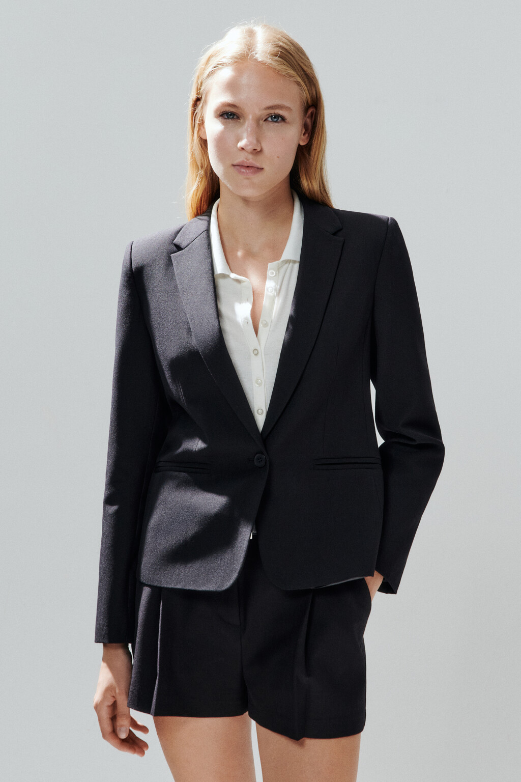 Пиджак короткий приталенный - цвет черный - 5