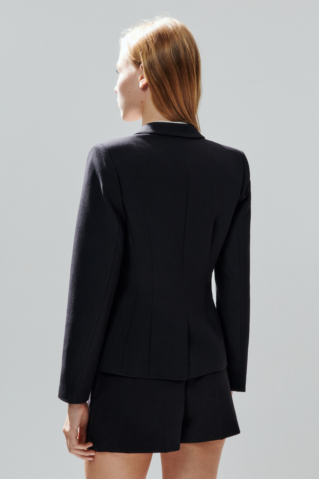 Пиджак короткий приталенный - цвет черный - 6