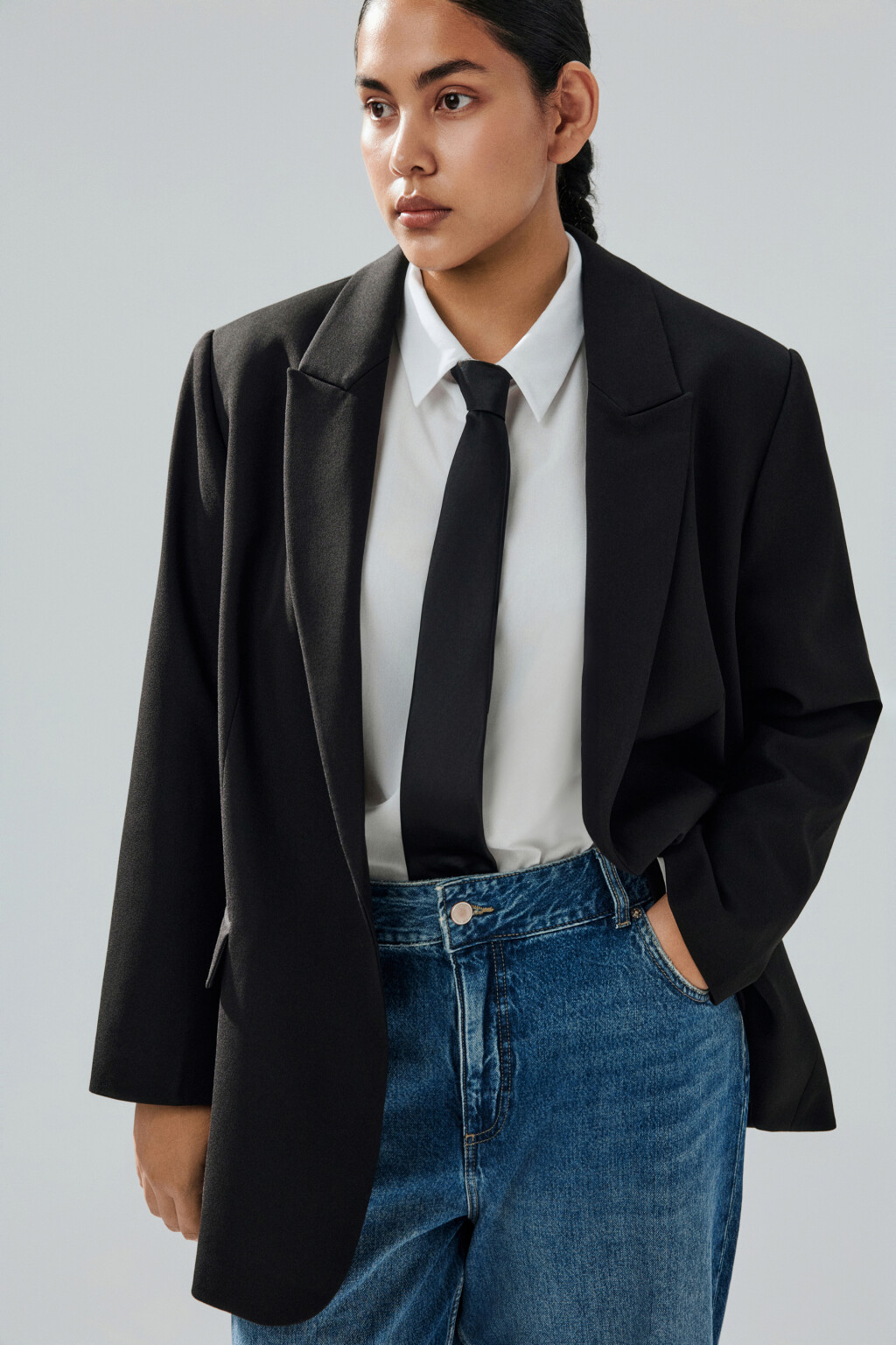 Пиджак классический однобортный - цвет черный - 1