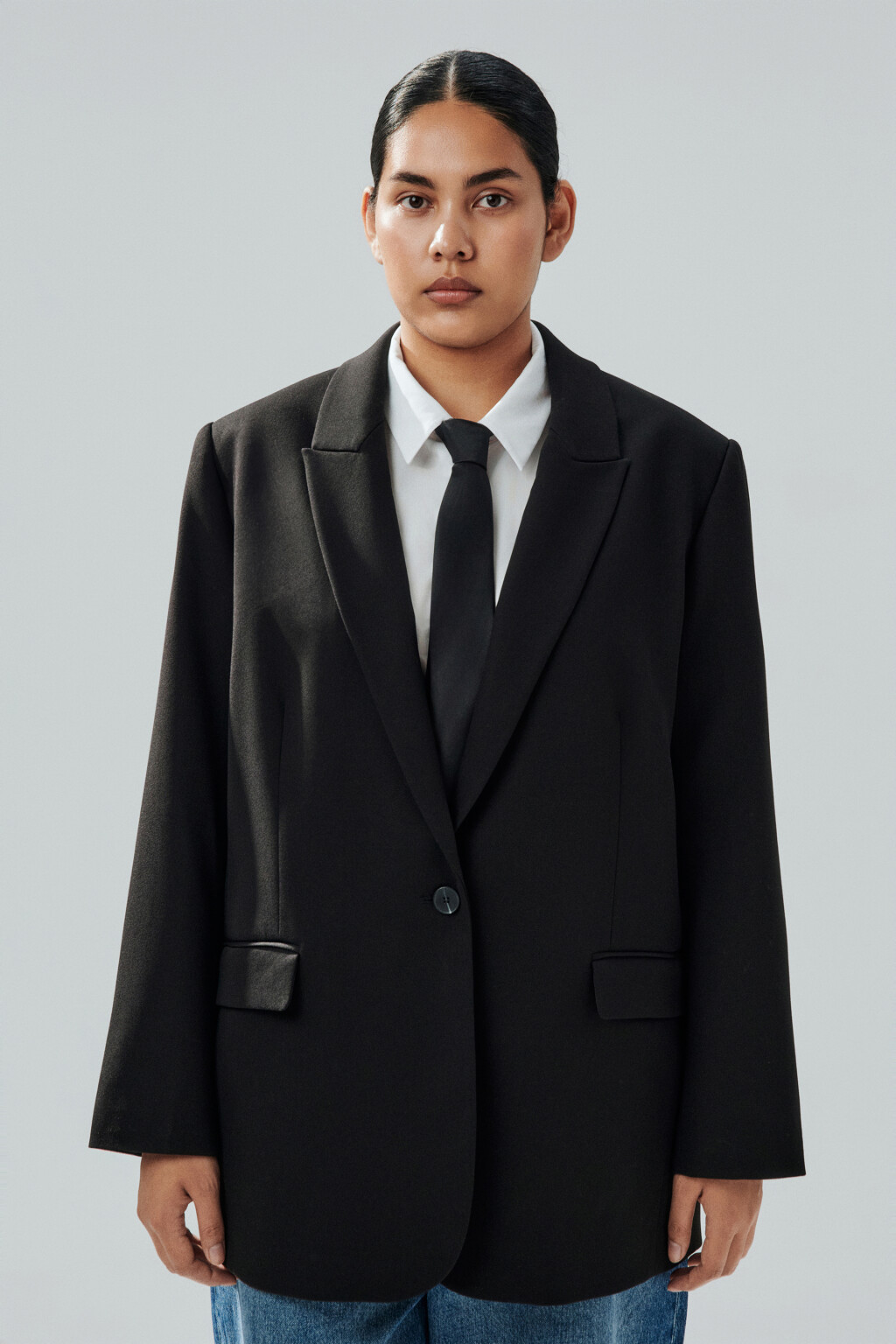 Пиджак классический однобортный - цвет черный - 3