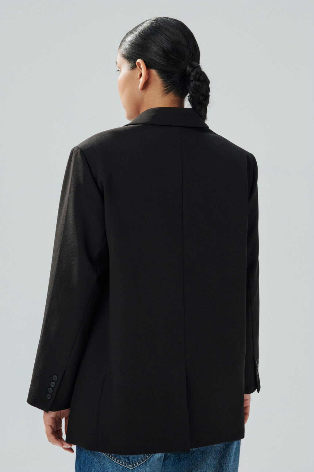 Пиджак классический однобортный - цвет черный - 4