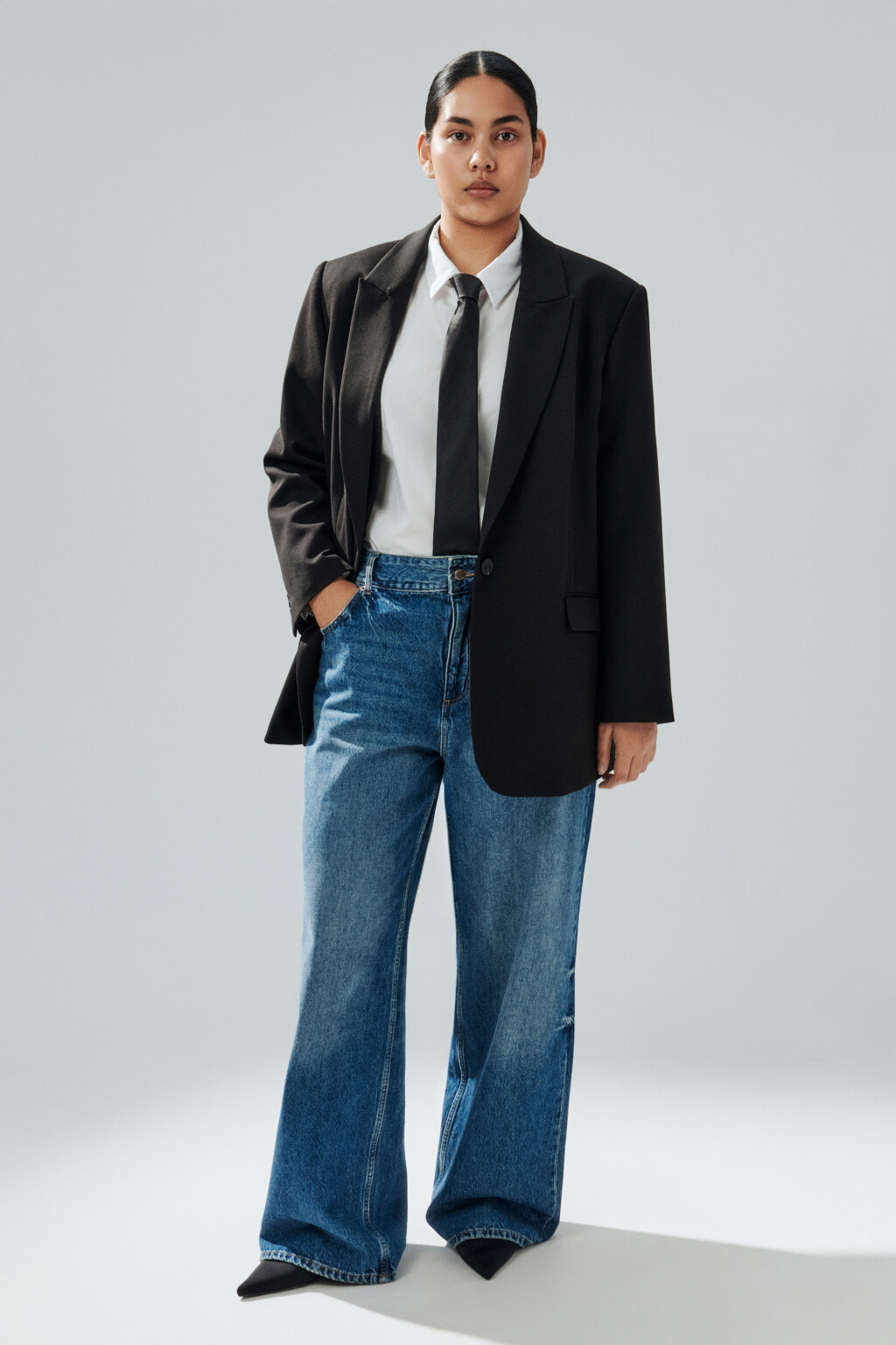 Пиджак классический однобортный - цвет черный - 5