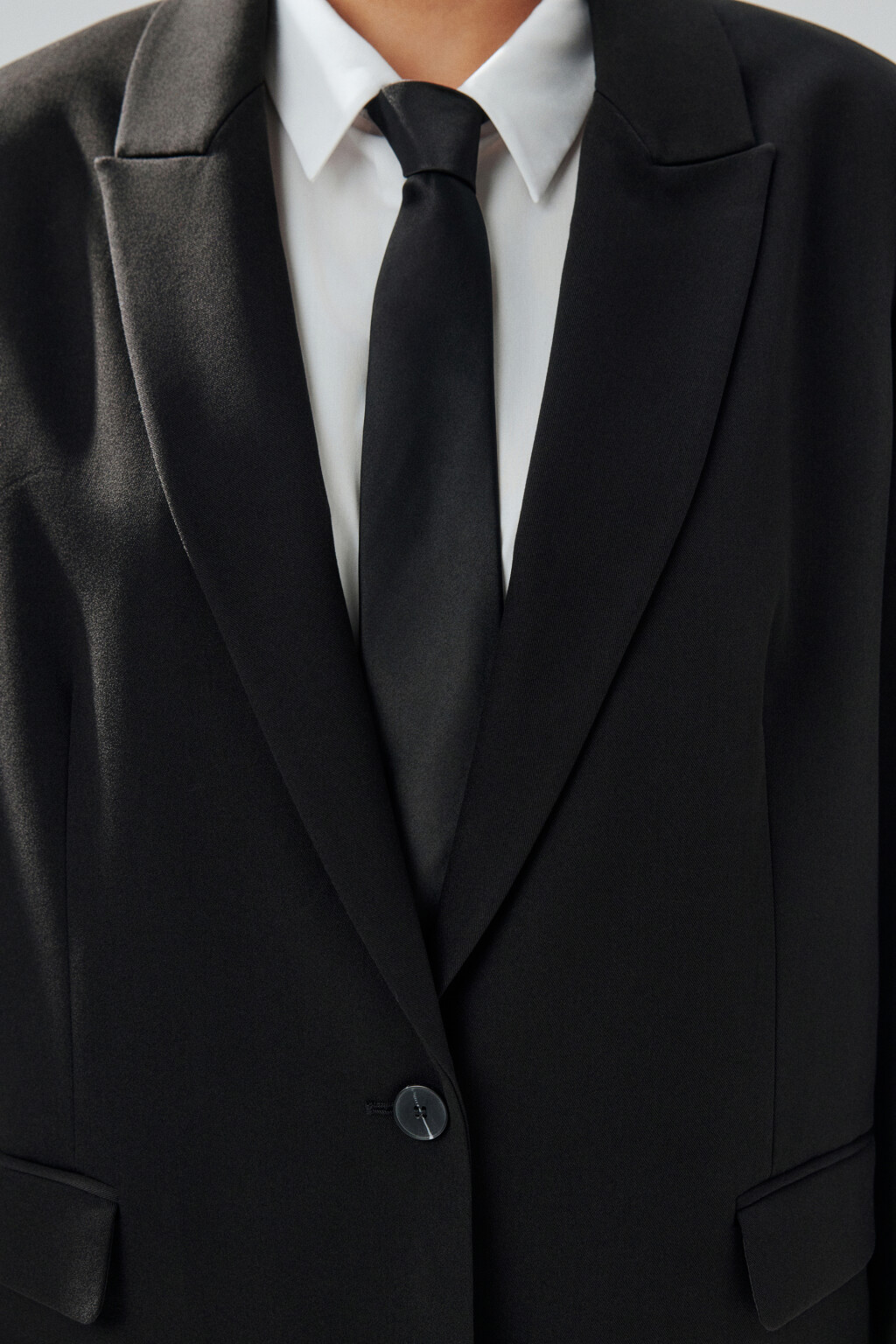 Пиджак классический однобортный - цвет черный - 6