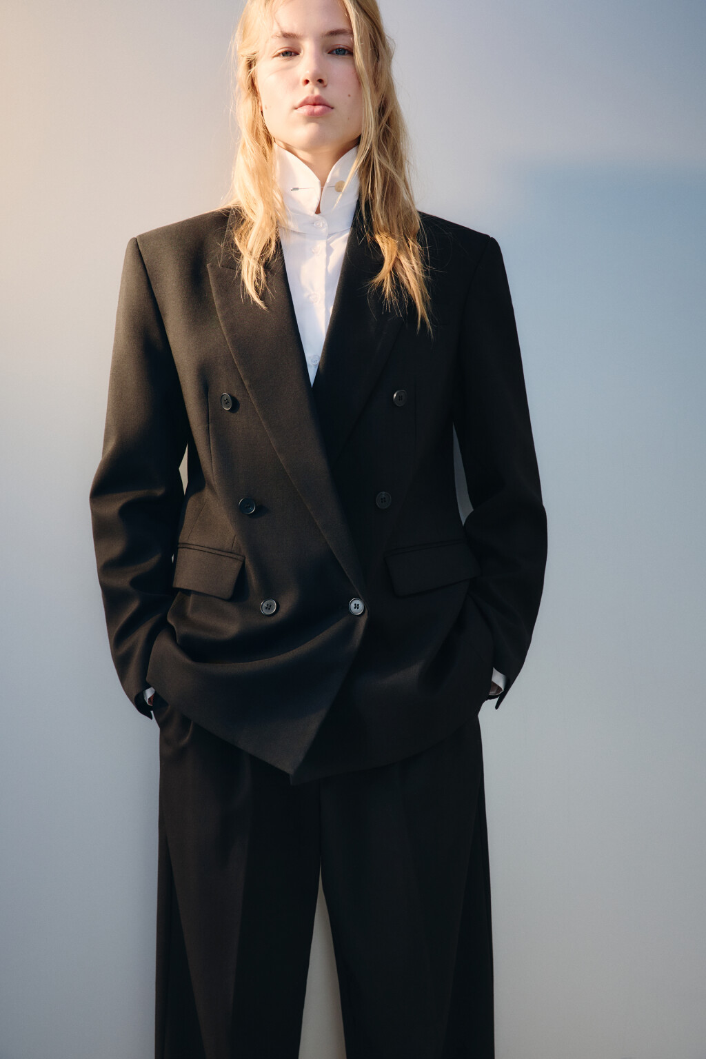 Пиджак oversize двубортный - цвет черный - 1