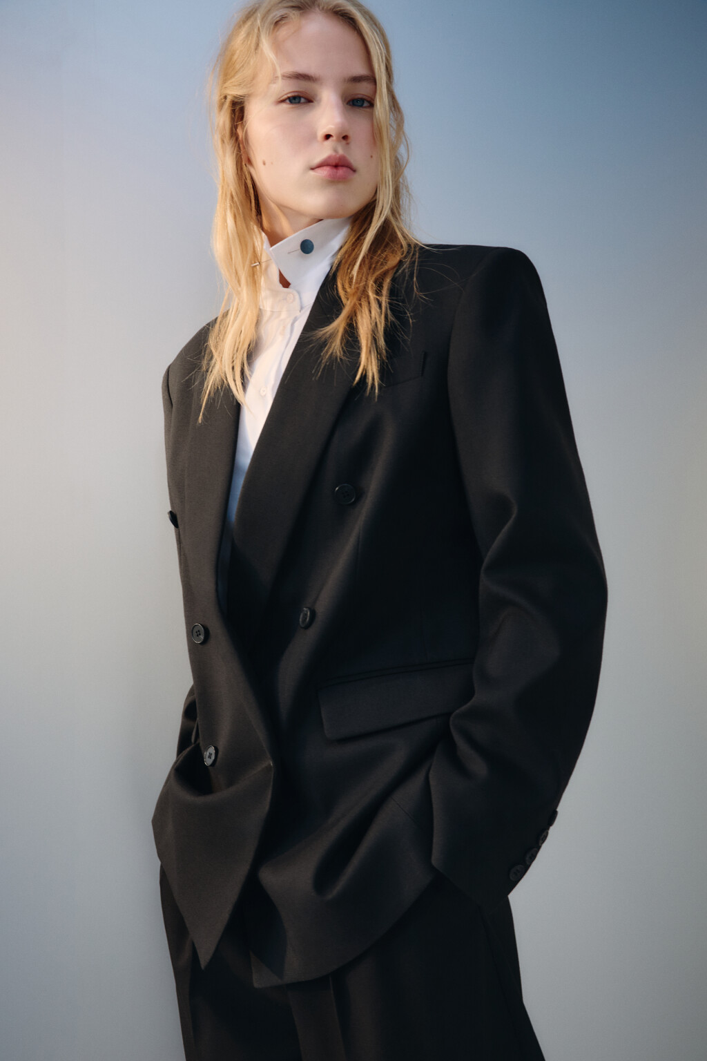 Пиджак oversize двубортный - цвет черный - 2