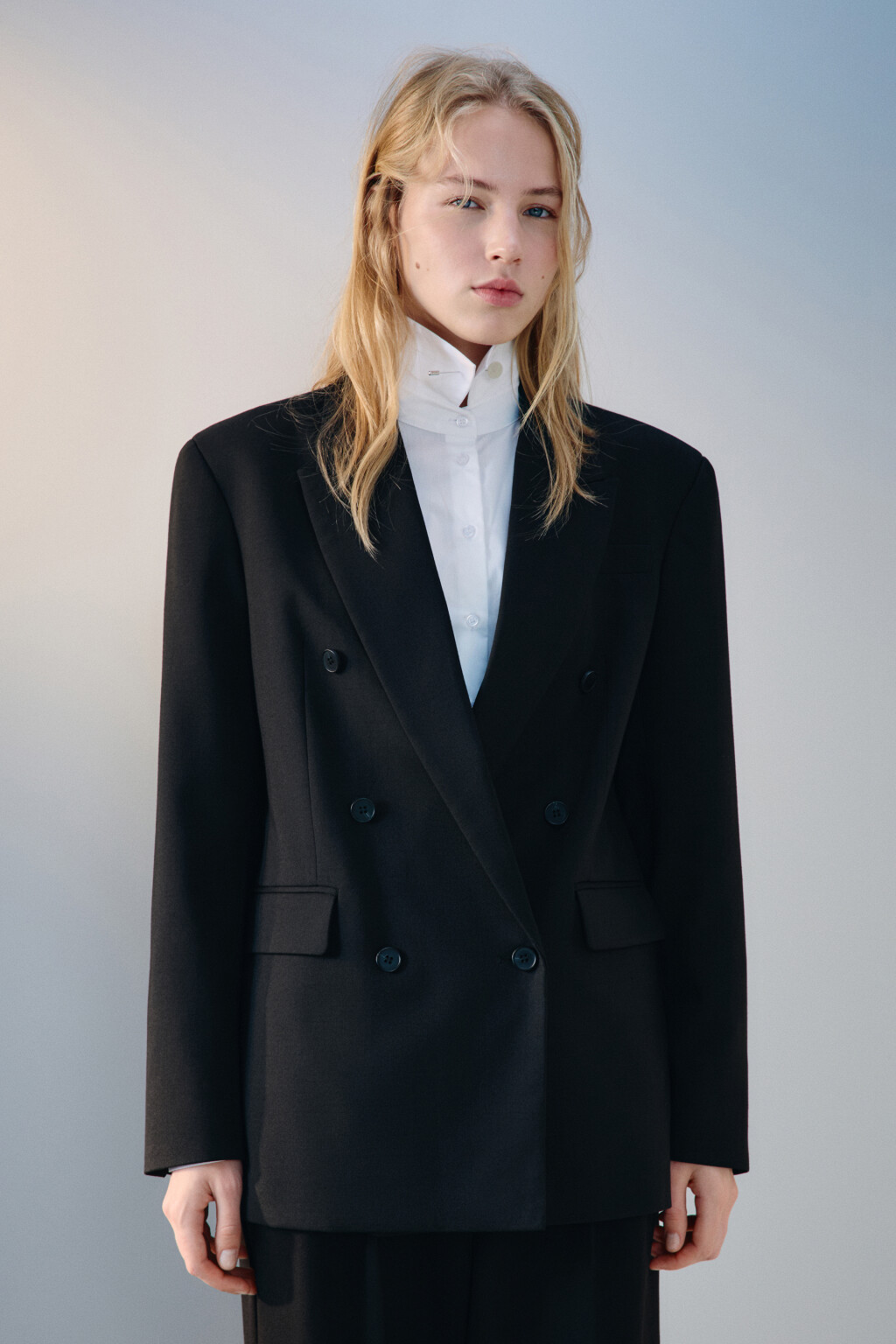 Пиджак oversize двубортный - цвет черный - 3