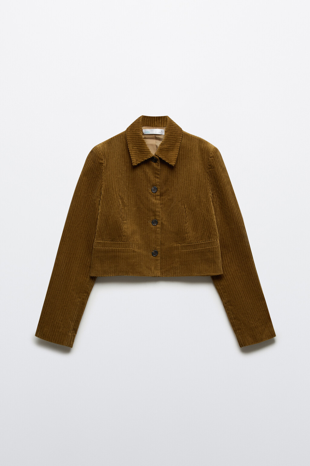 Жакет короткий с отложным воротником - цвет зеленый - 8