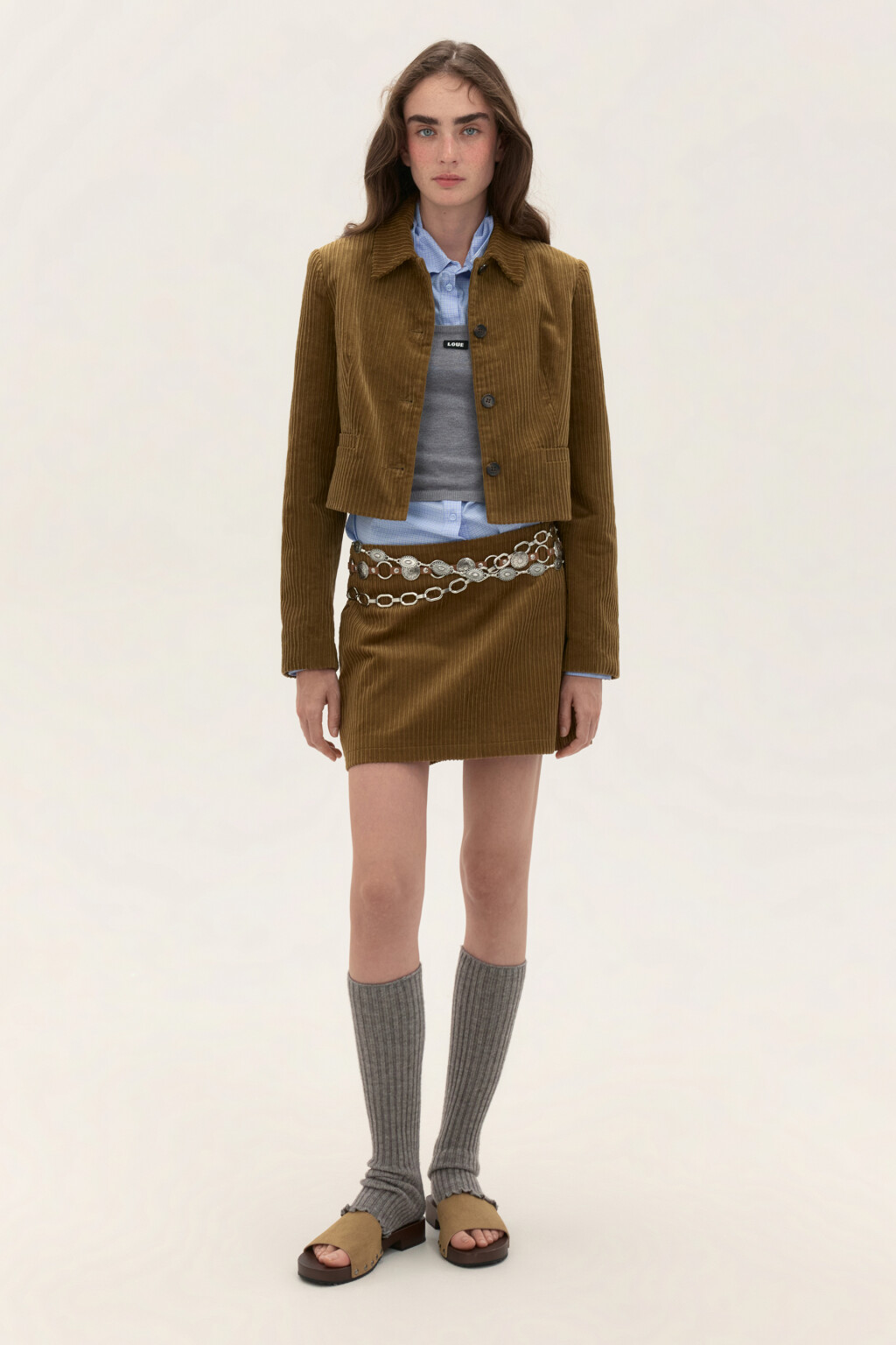 Жакет короткий с отложным воротником - цвет зеленый - 4