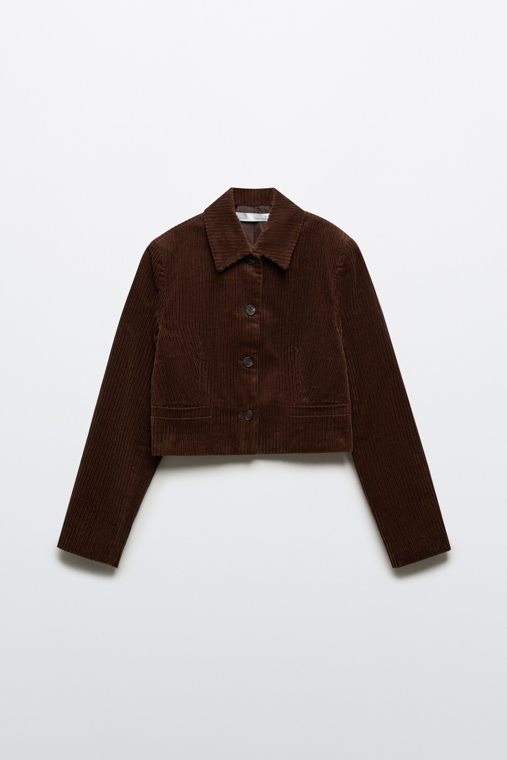 Жакет короткий с отложным воротником - цвет коричневый - 8