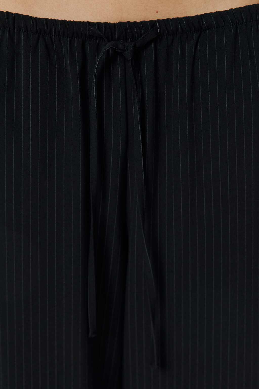 Брюки в полоску на завязках - цвет черный - 6