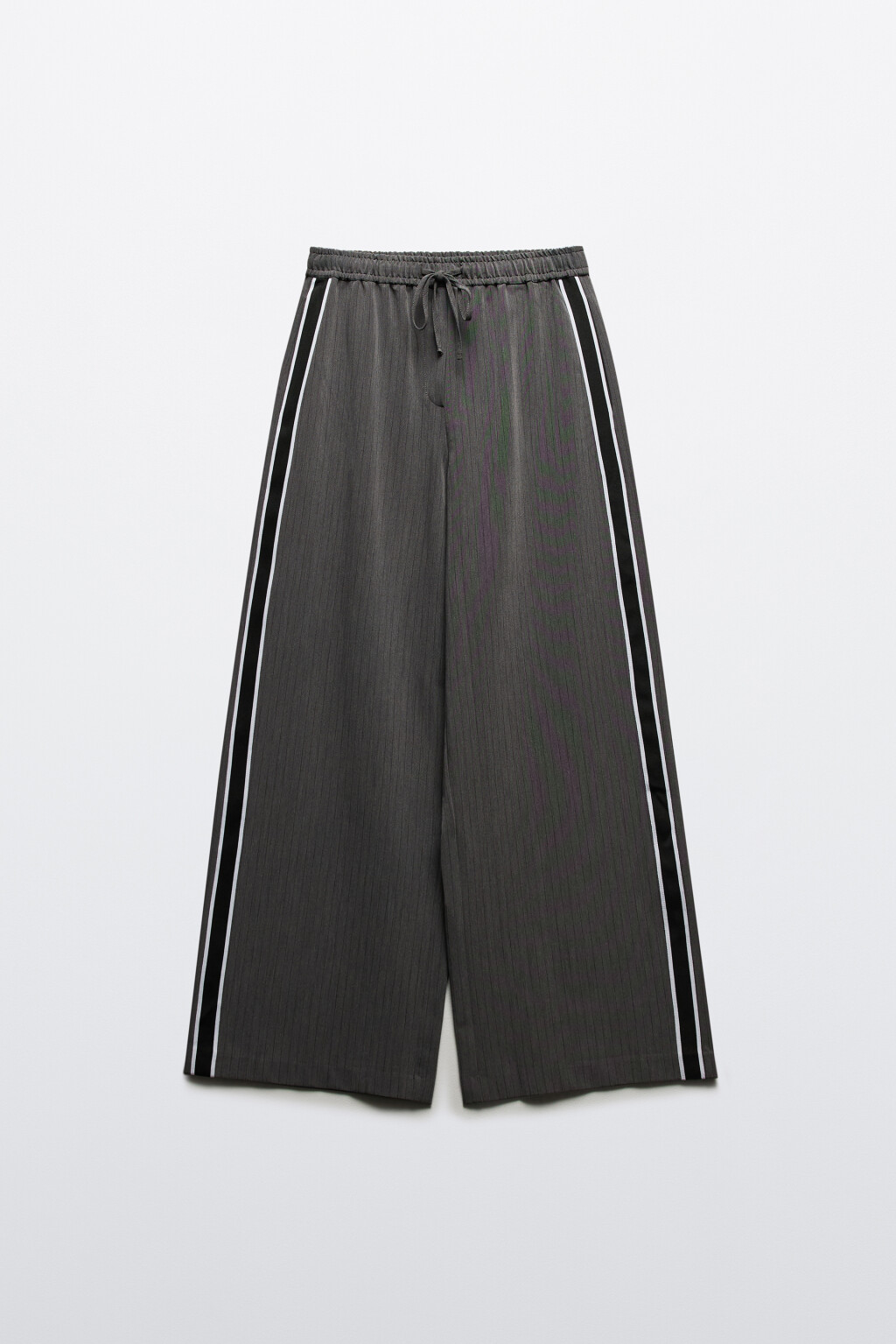 Брюки широкие с лампасами - цвет серый - 7
