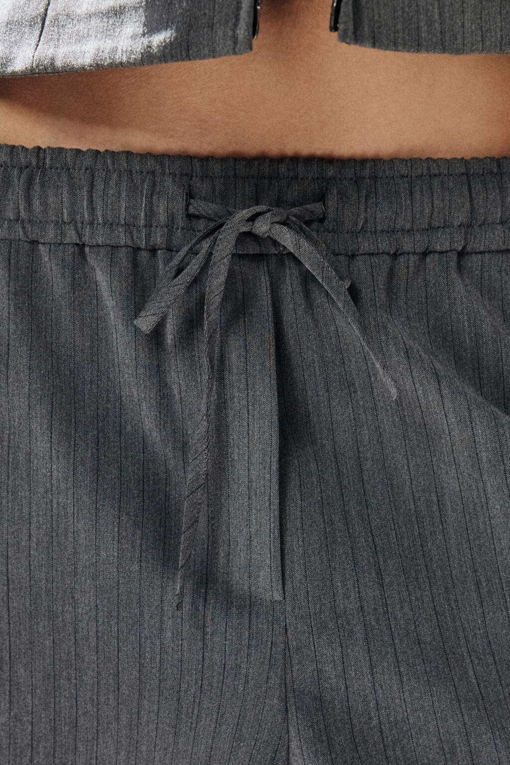 Брюки широкие с лампасами - цвет серый - 5