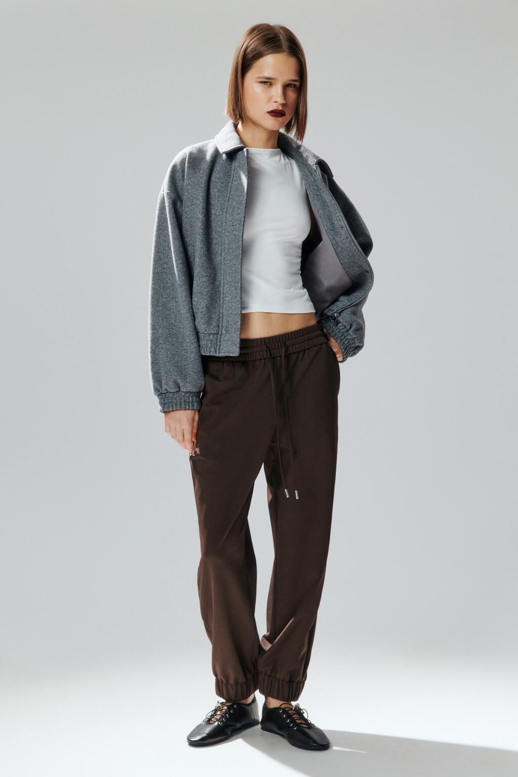 Брюки-джоггеры с завязками - цвет коричневый - 5