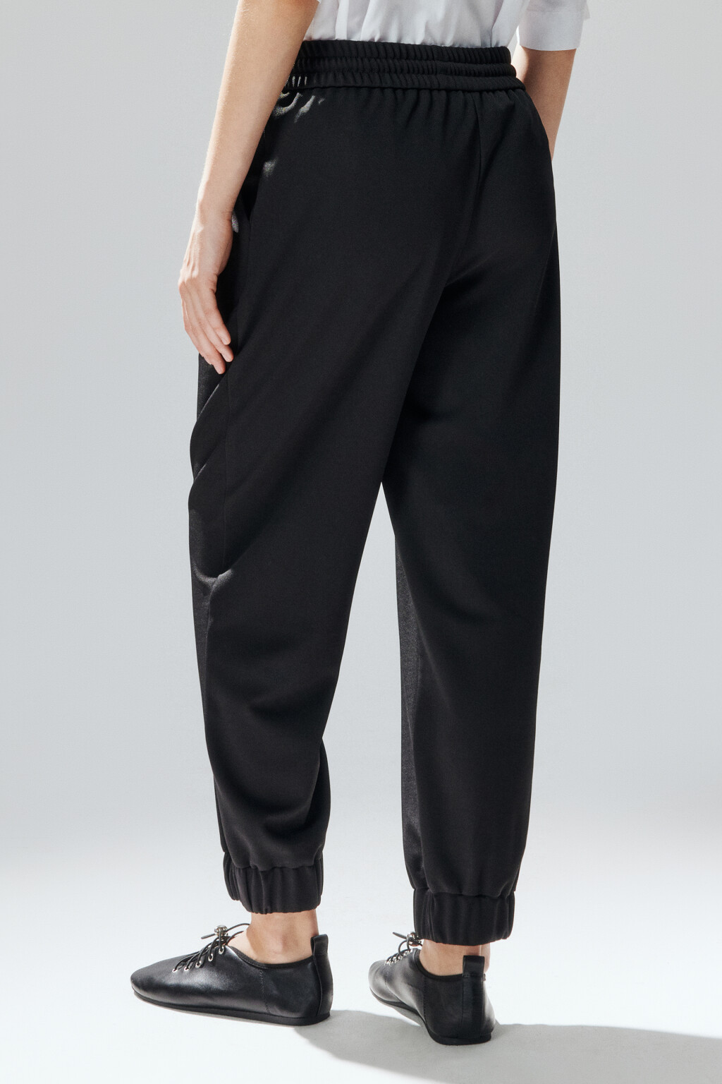 Брюки-джоггеры с завязками - цвет черный - 3
