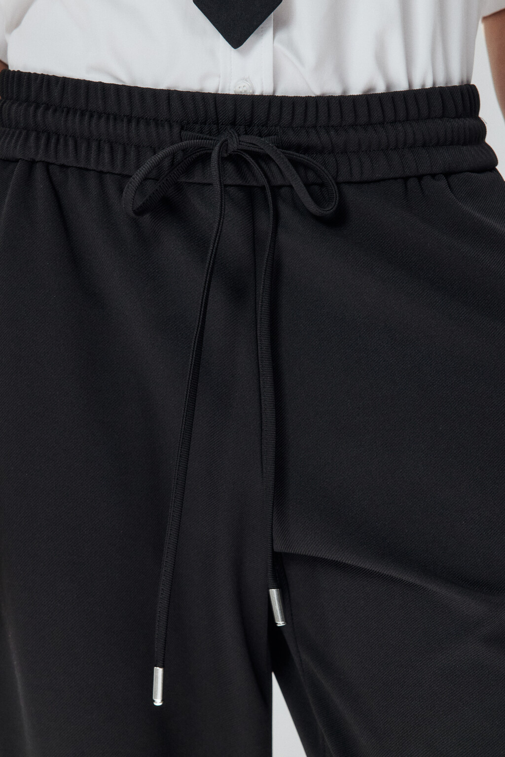 Брюки-джоггеры с завязками - цвет черный - 5