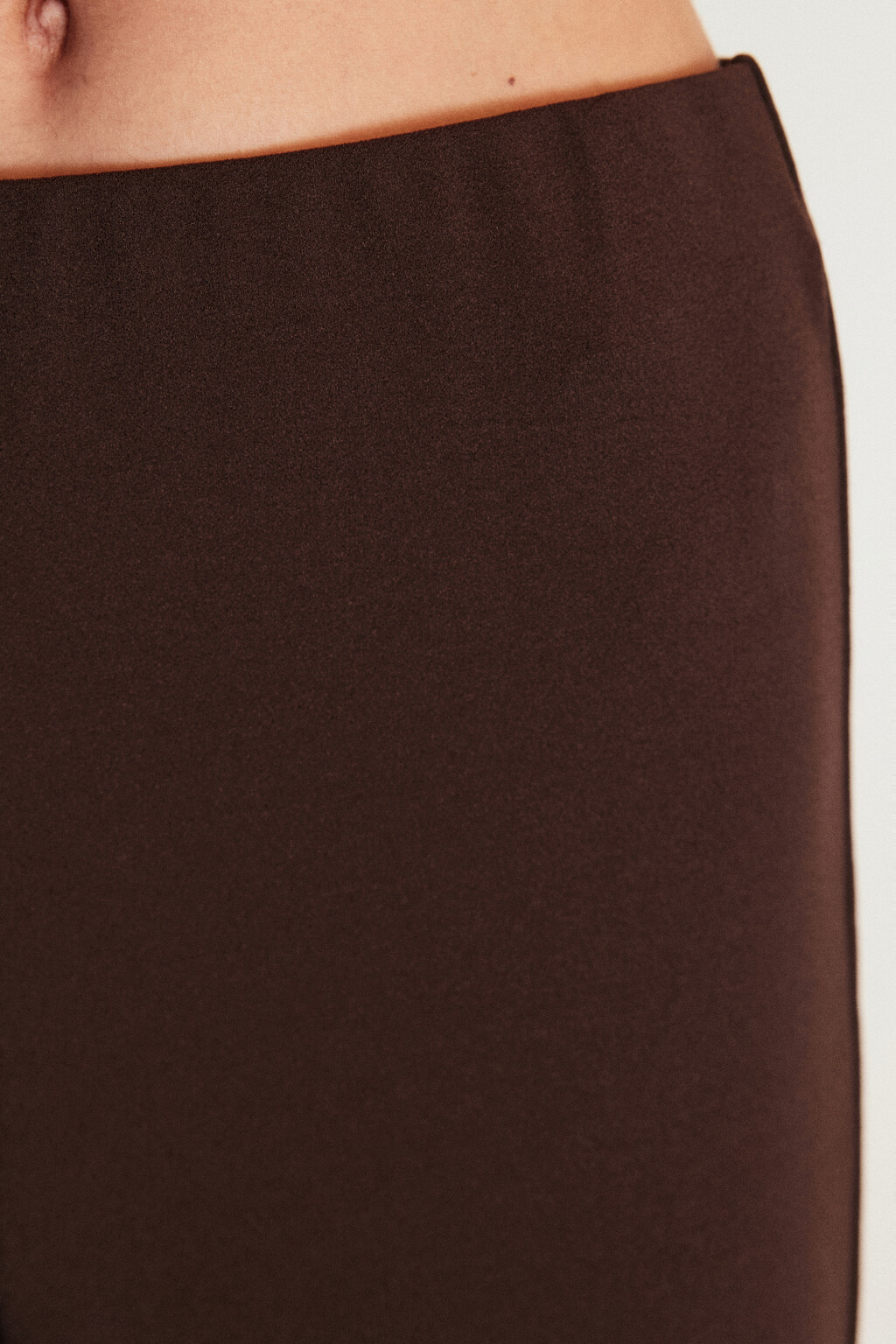 Брюки клеш с высокой посадкой - цвет коричневый - 5