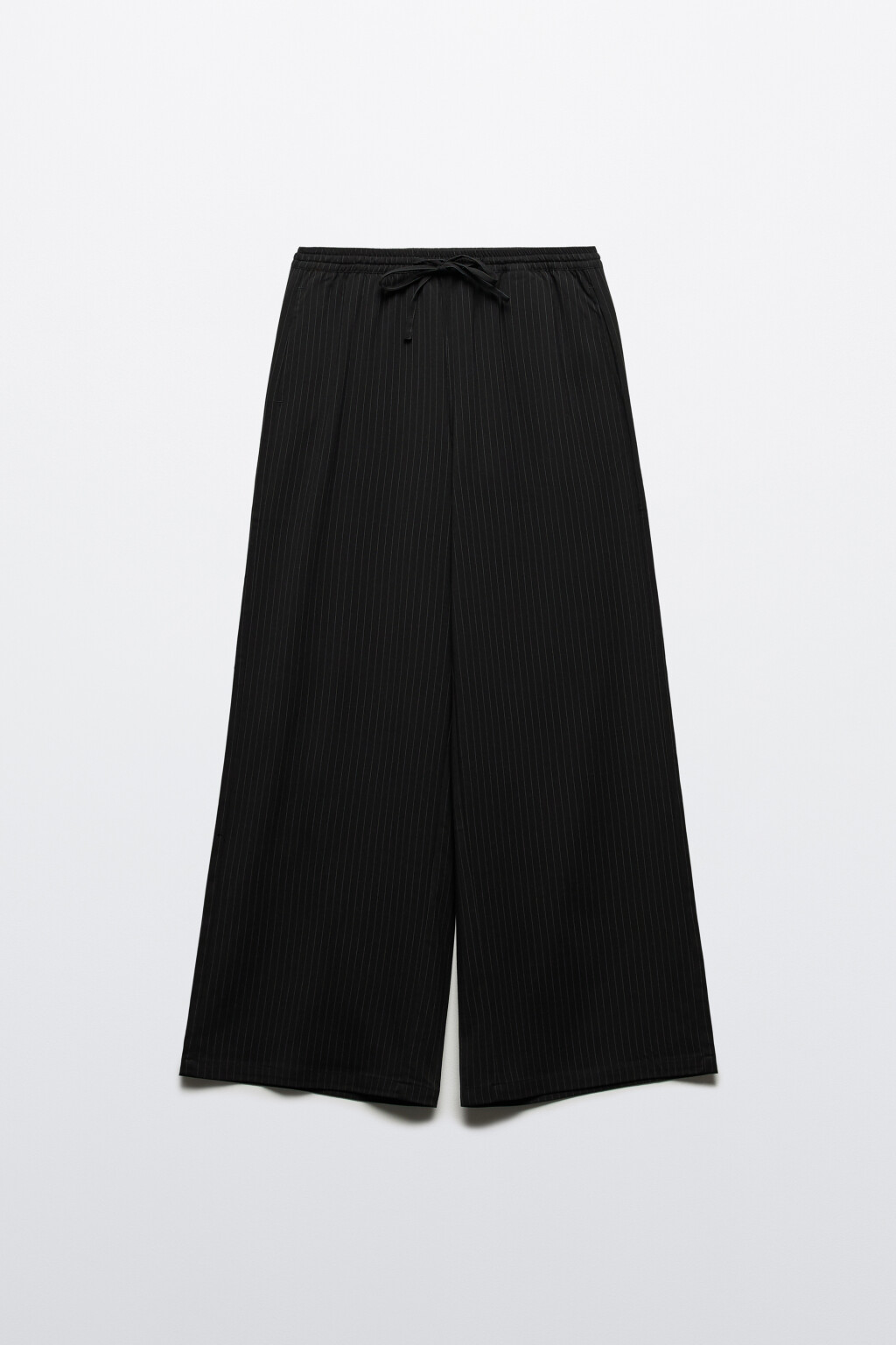 Брюки костюмные с поясом на завязках - цвет черный - 7