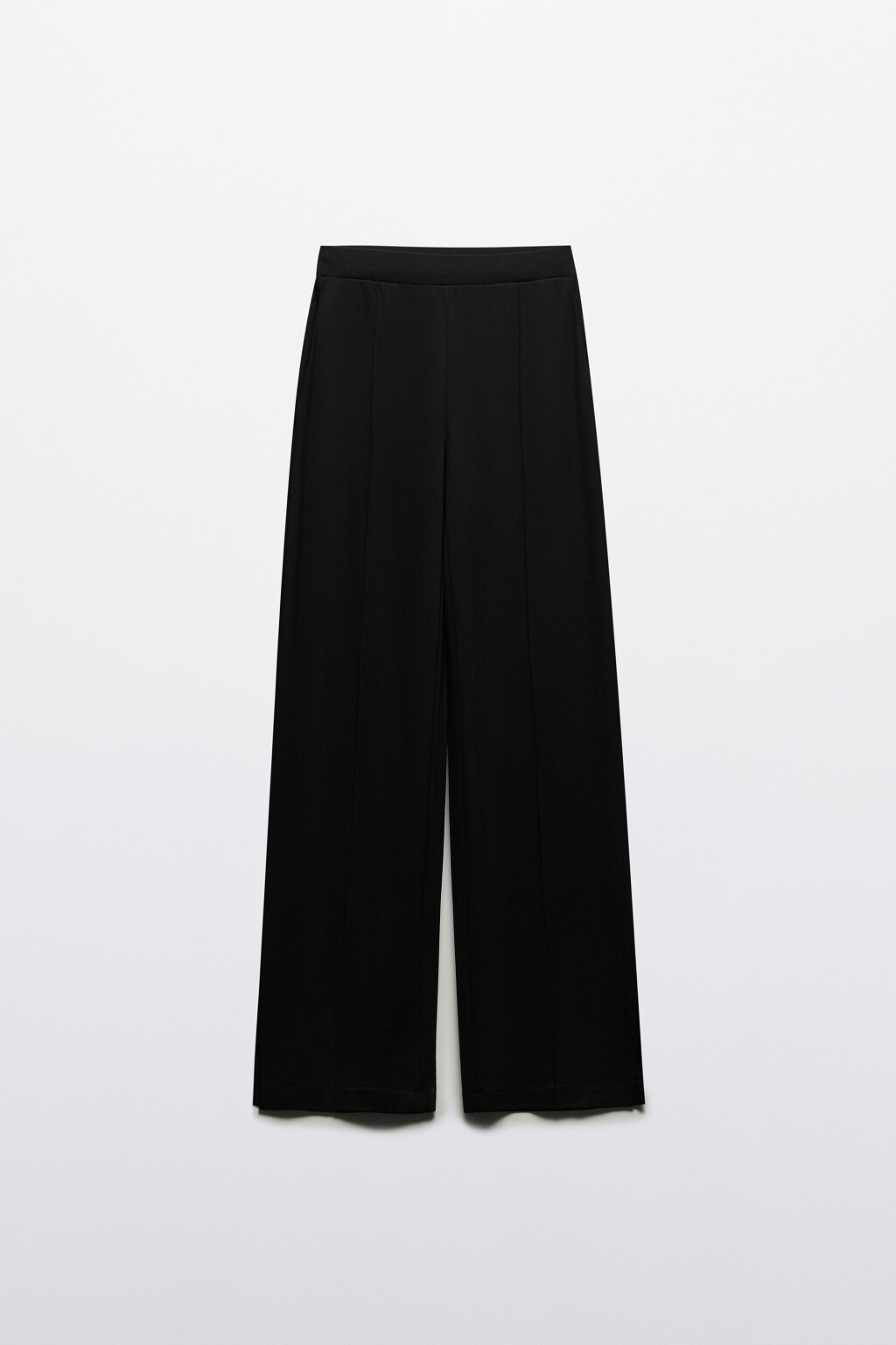 Брюки прямые костюмные с разрезами - цвет черный - 7