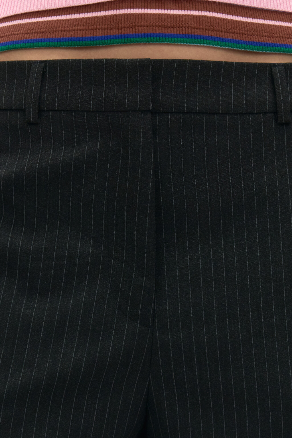 Брюки костюмные с высокой посадкой - цвет серый - 13