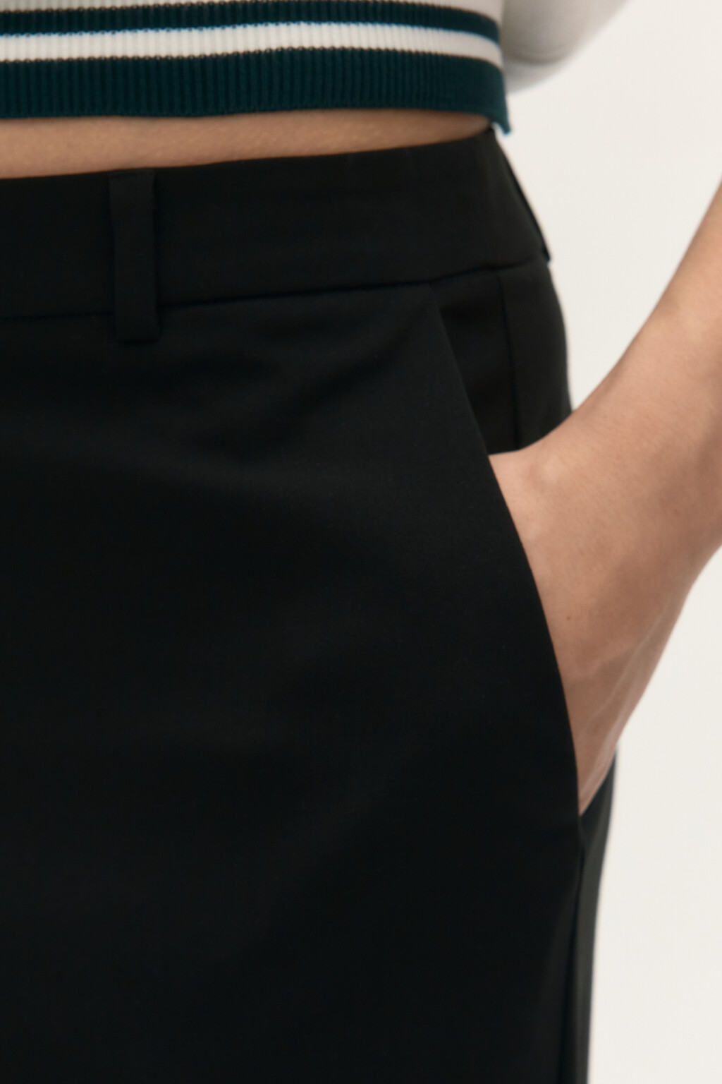 Брюки костюмные с высокой посадкой - цвет черный - 13