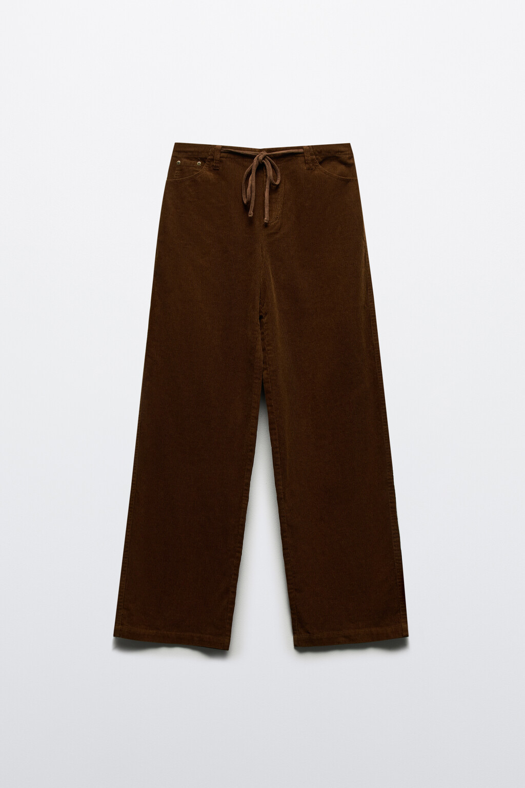 Брюки вельветовые с завязками - цвет коричневый - 8