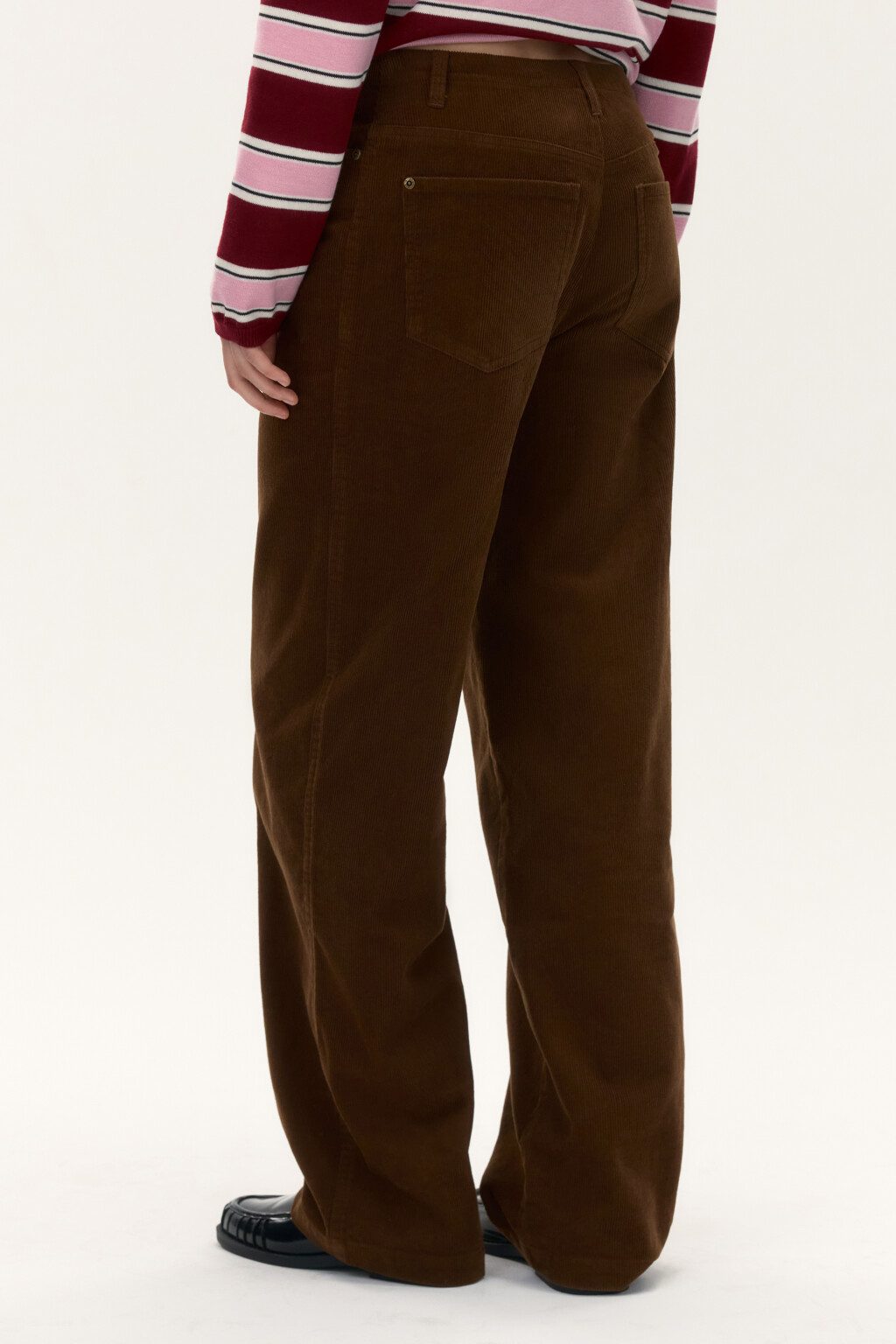 Брюки вельветовые с завязками - цвет коричневый - 3